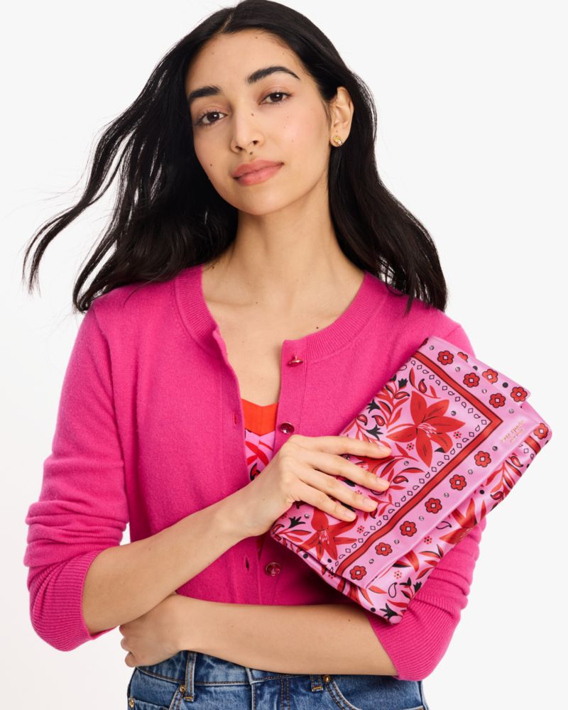 Kate Spade,Fold Bandana Printed Clutch,