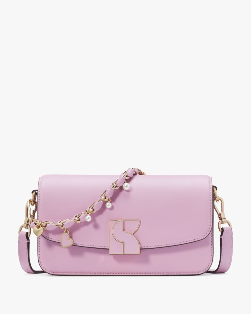 Kate Spade,Dakota Heart Embellished Small Crossbody,Berry Cream