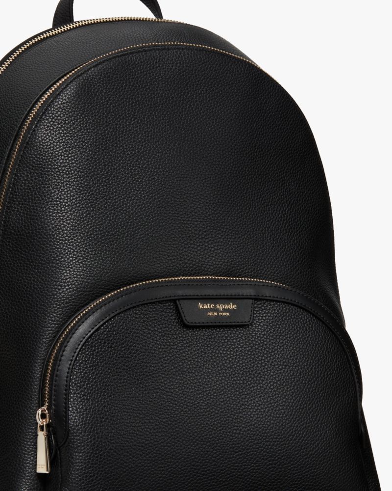 Kate Spade,Hudson Large Backpack,Leather,Backpack,Logo,Metal,Casual,Black