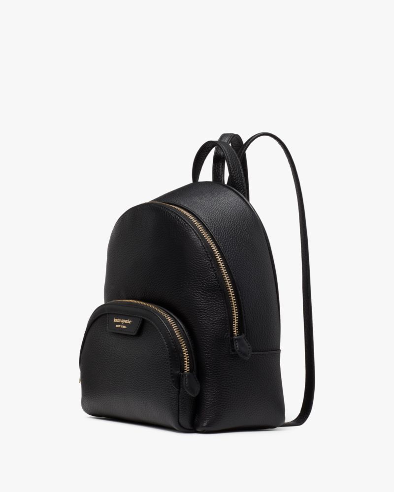 Kate Spade,Hudson Small Backpack,Leather,Backpack,Logo,Metal,Insulated,Casual,Black