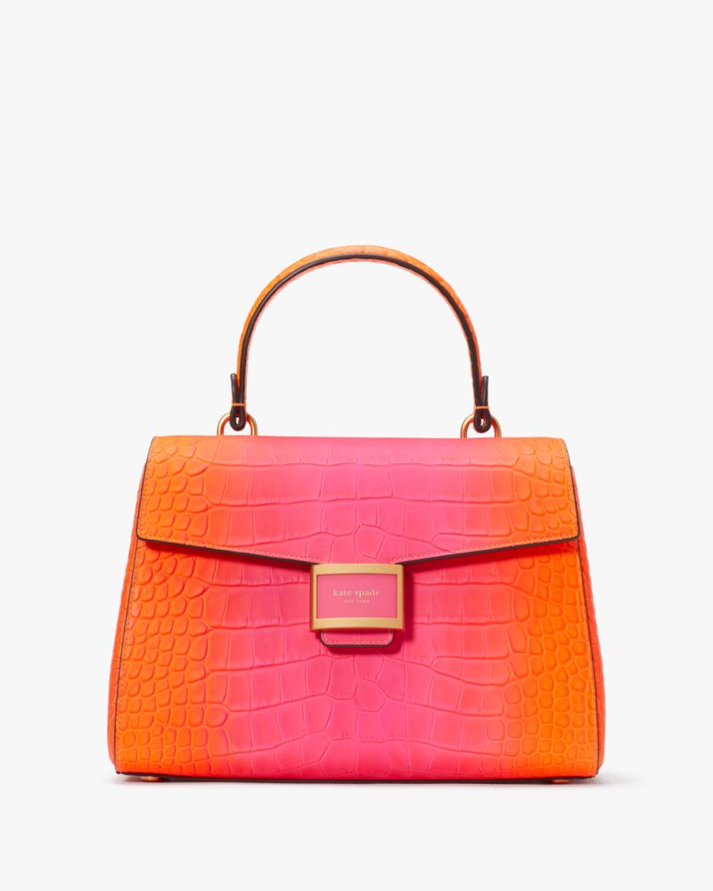 Kate Spade,Katy Ombre Croc-embossed Medium Top-handle Bag,Leather,Satchel,Logo,Day Party,