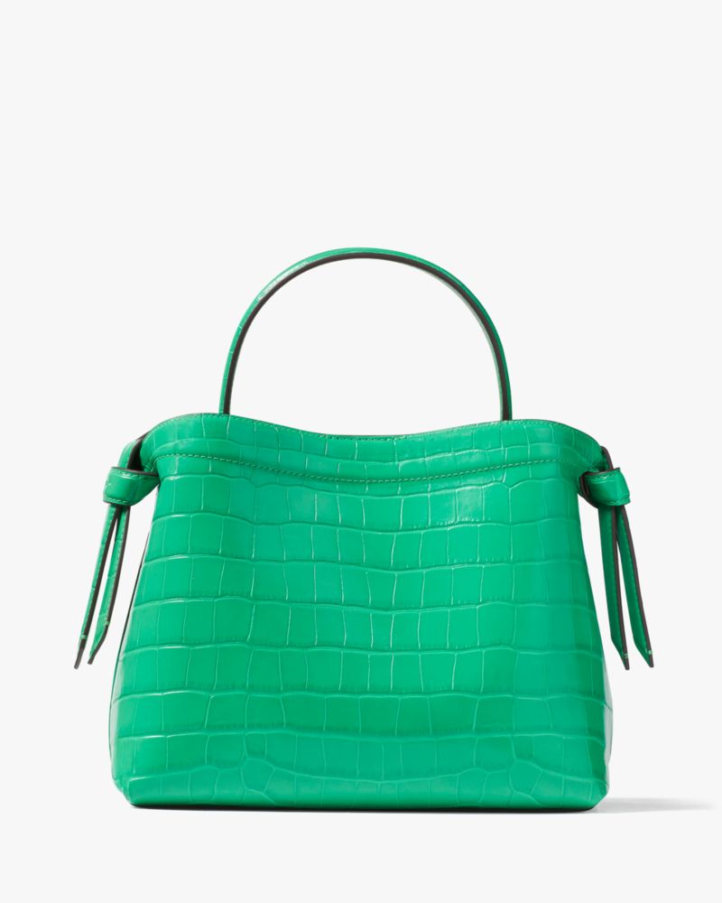 Good Kate Spade Green Croc-embossed Leather Tote Bag