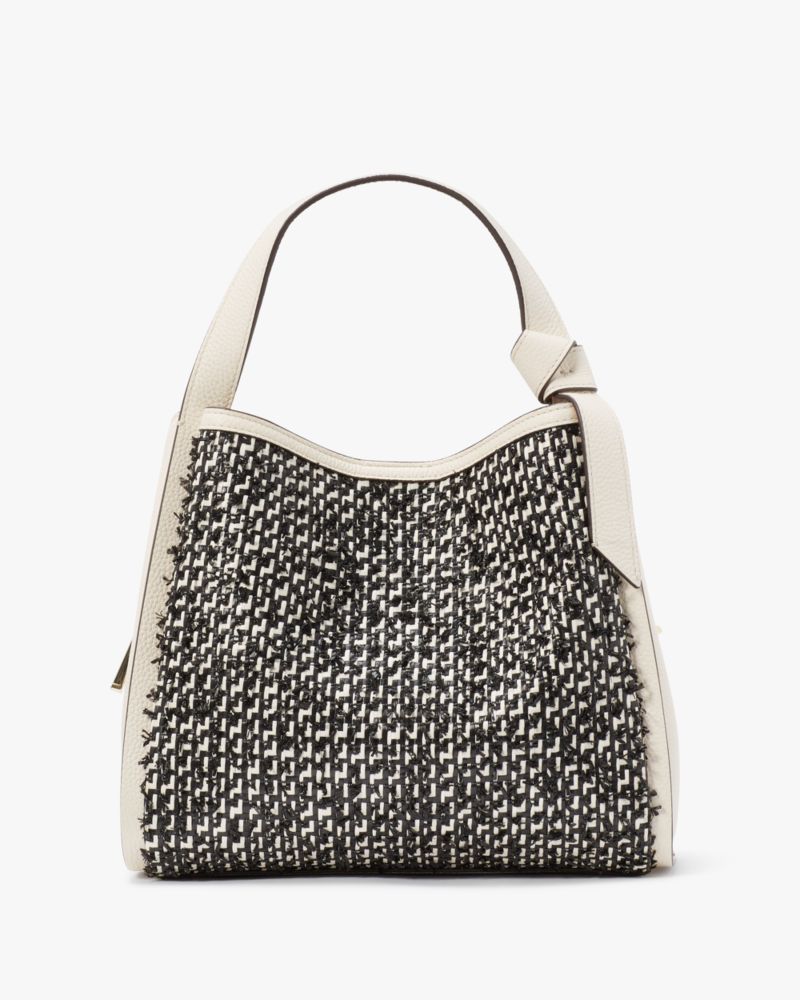 Knott Raffia Tweed Medium Crossbody Tote