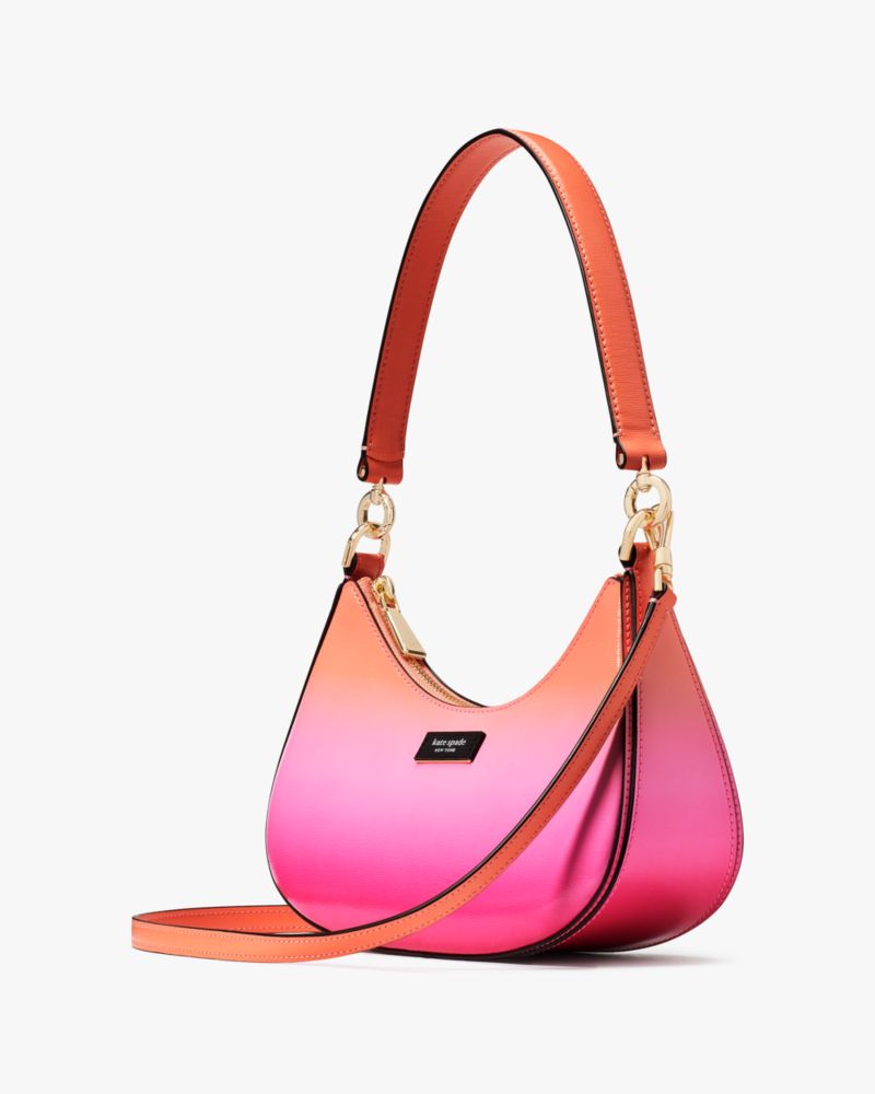 Kate Spade,Sam Icon Ombre Small Convertible Crossbody,Leather,Shoulder Bag,Piping,Logo,Metal,Shoulder Guard,Day Party,Multi Color