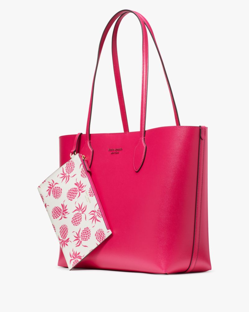 Kate Spade,Bleecker Pineapple Pop Large Tote,Wild Raspberry Multi