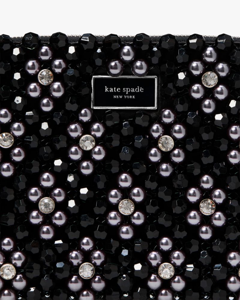 Kate Spade,Purl Flower Beaded Mini Shoulder Bag,Pouch,Beaded,Rhinestones,Pearl,Bead Embellishment,Formal,Multi Color