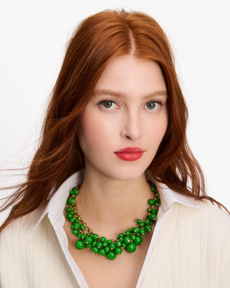 Kate Spade,Have A Ball Statement Necklace,Ks Green