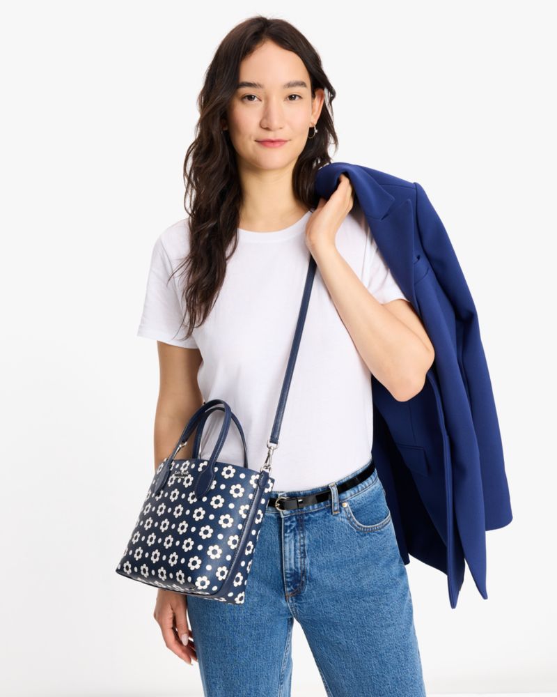 Kate Spade,Bleecker Daisy Dot Medium Crossbody Tote,Crossbody,PVC,Metal Material,Logo,Metal,Casual,Multi Color
