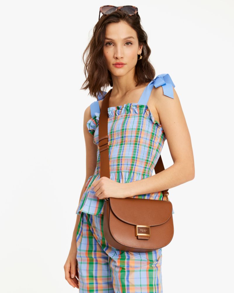 Kate Spade,Katy Convertible Saddle Bag,Allspice Cake