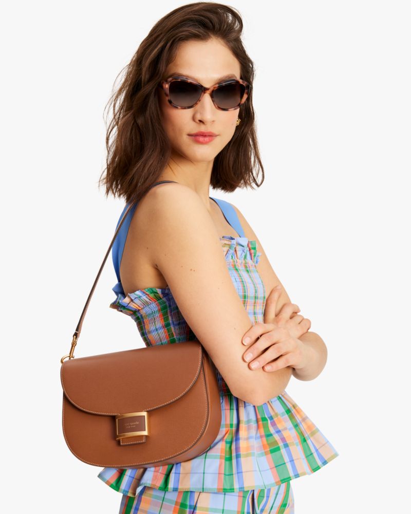 Kate Spade,Katy Convertible Saddle Bag,Allspice Cake