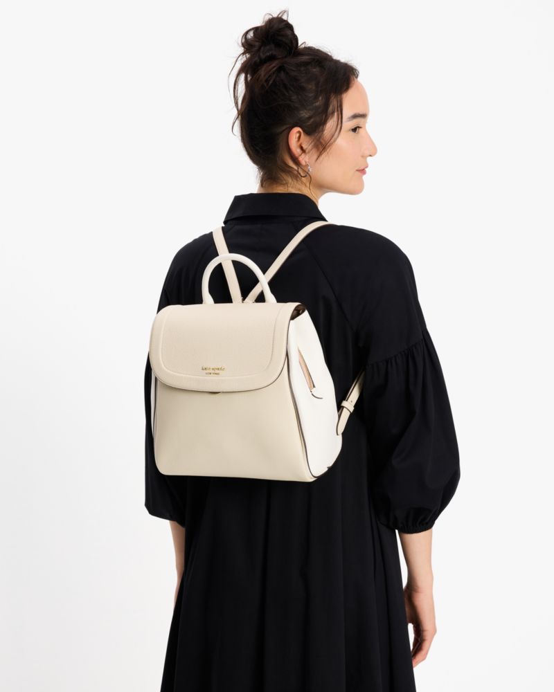 Kate Spade,Knott Colorblocked Backpack,Backpack,Metal Material,Color Block,Piping,Metal,Logo,Work,Casual,