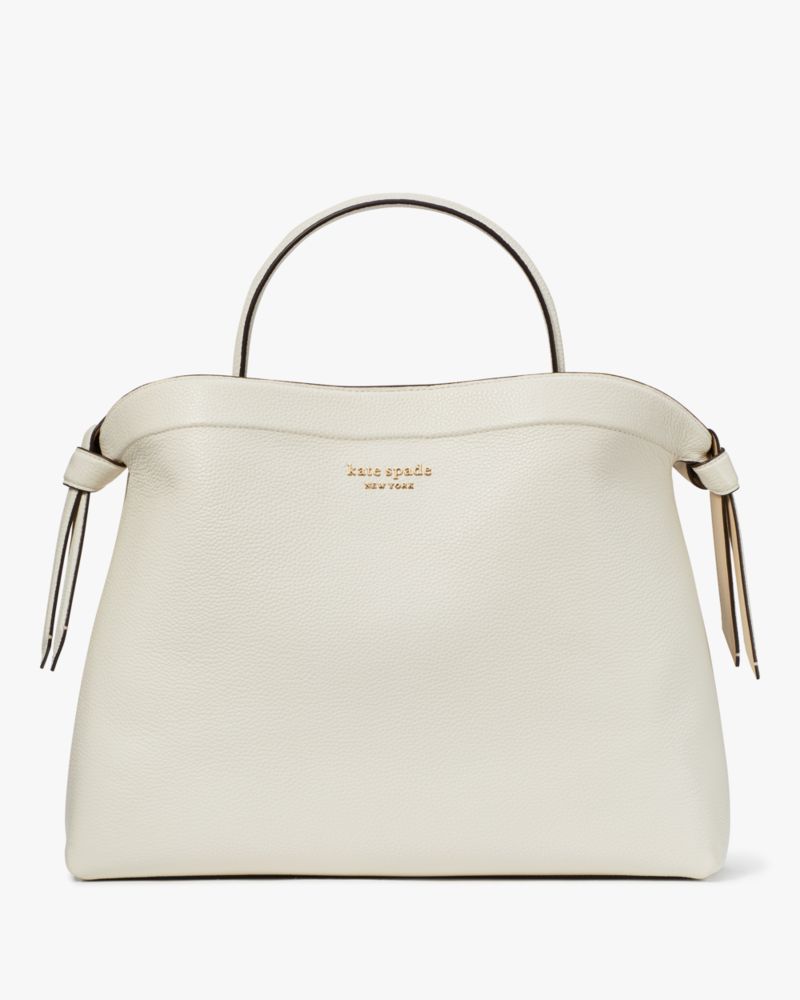 Kate Spade,Knott Large Top-Handle Bag,Light Cream