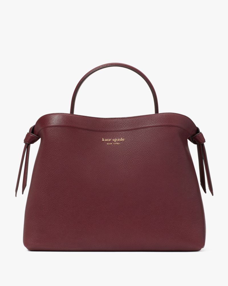 Kate Spade,Knott Large Top-Handle Bag,Cordovan