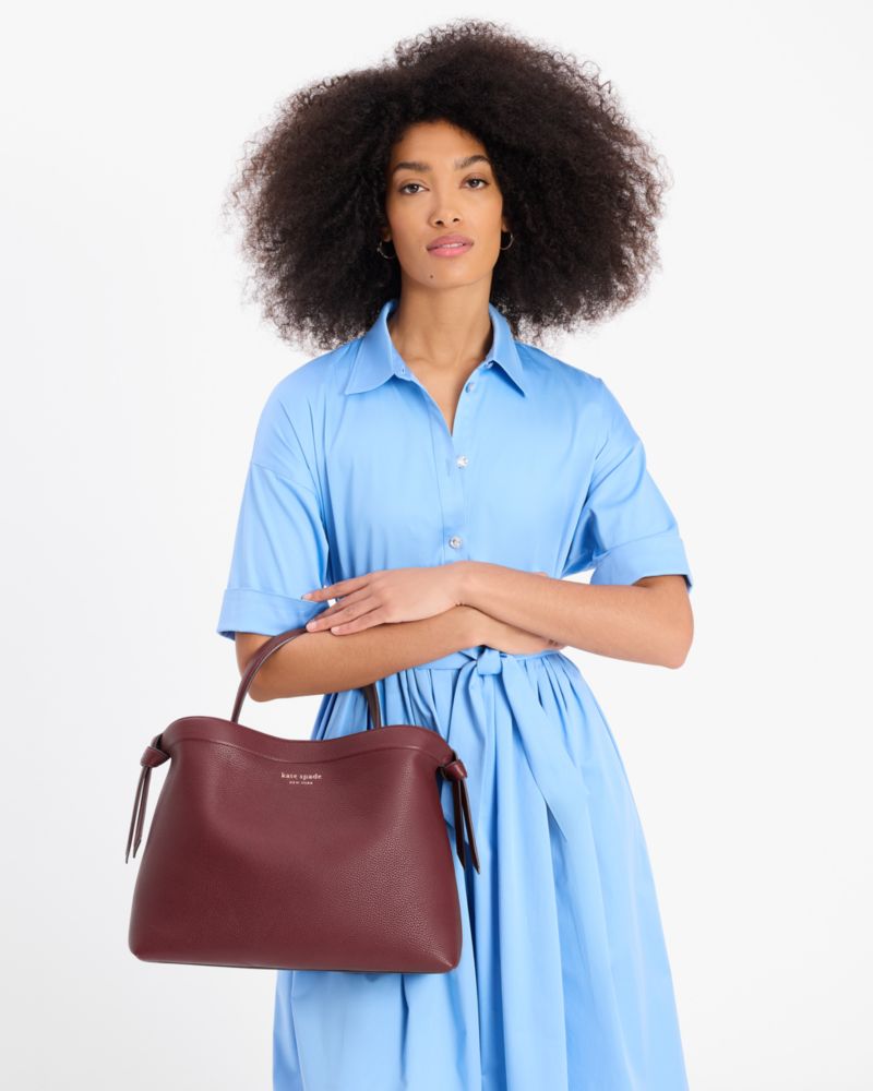 Kate Spade,Knott Large Top-Handle Bag,Maroon