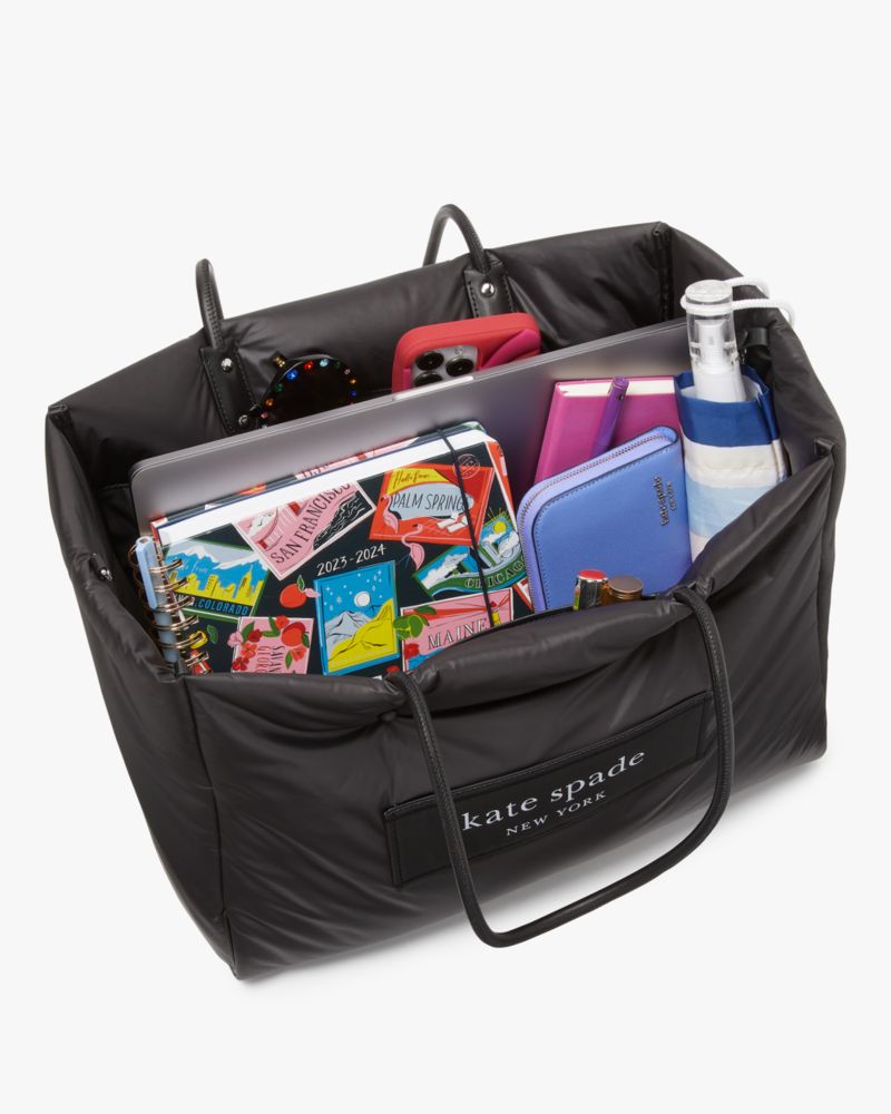 Kate Spade,サム アイコン ラベル ラージ エブリシング トート,トートバッグ,ブラック