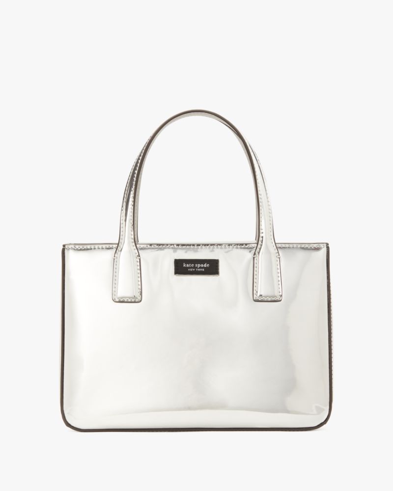 Kate Spade,Sam Icon Square Tote,Silver