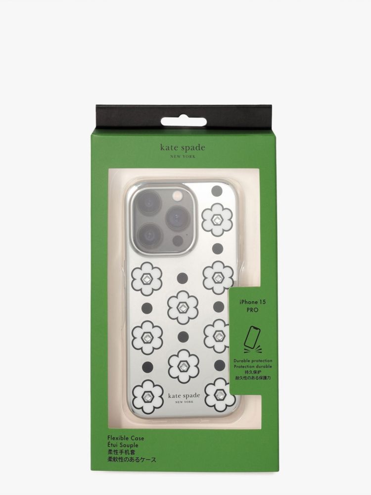 Kate Spade,デイジー ドット ミラーアイフォン 15 Pro ケース,モバイルアクセサリー,クリアマルチ