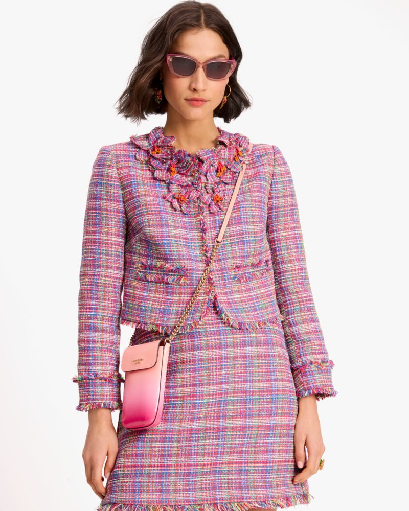 Kate Spade,Steffie Ombre Phone Crossbody,Leather,Mobile Bag,Metal,Logo,Shoulder Guard,Casual,