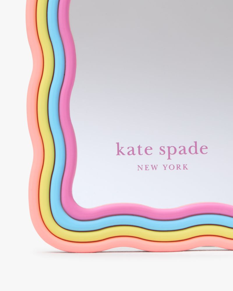 Kate Spade,Rainbow Mirrored iPhone 15 Pro Max Case,Case,Logo,Word Embellishment,Casual,Multi Color