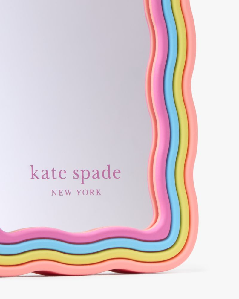 Kate Spade,Rainbow Mirrored iPhone 15 Pro Case,Case,Logo,Word Embellishment,Casual,