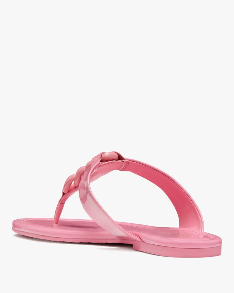 Kate Spade,Irene Sandal,Lining Leather,Rubber,Flip Flops,Chain Detail,Casual,Pink