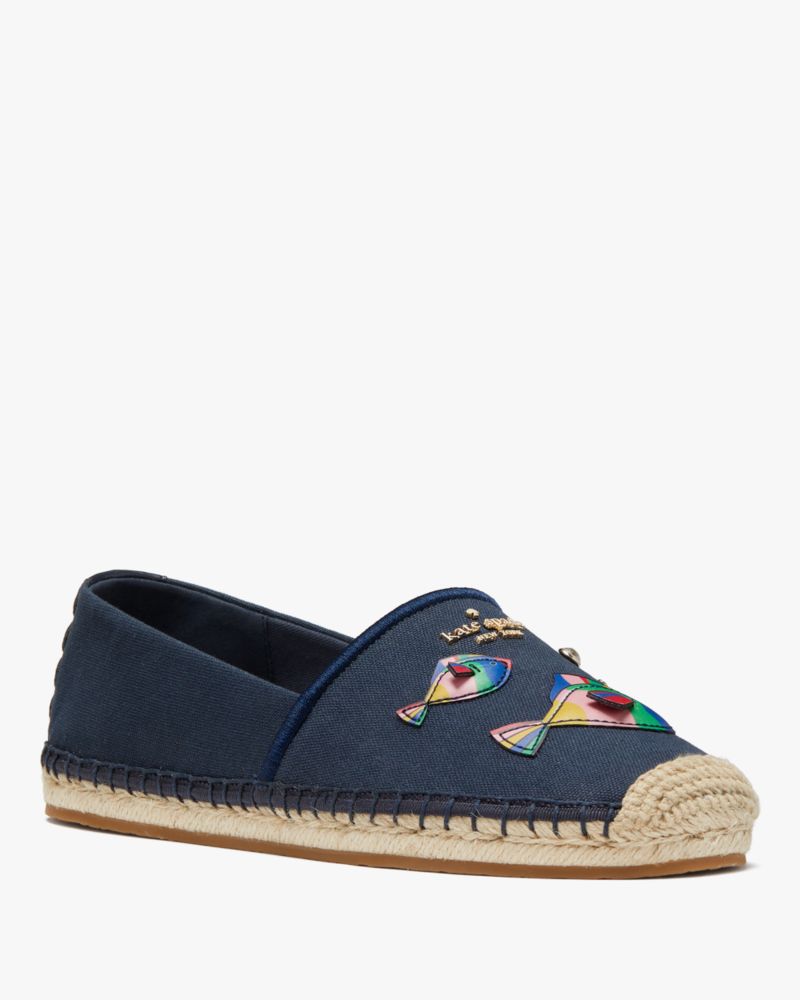 Kate Spade,Aqua Fish Espadrilles,Blazer Blue