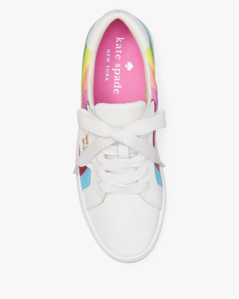 Kate Spade,Rainbow Collection Selena Sneaker,Optic White/Multi