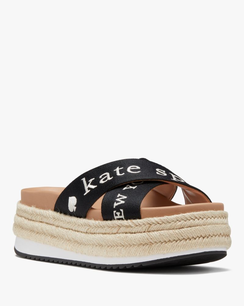 Kate Spade,Piper Flatform Espadrilles,Black