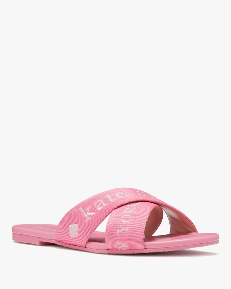 Kate Spade,Piper Slide,Lining Leather,Rubber,Slides,Casual,Pink