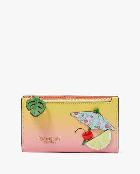 Kate Spade,Playa Ombre Small Slim Bifold Wallet,Multi
