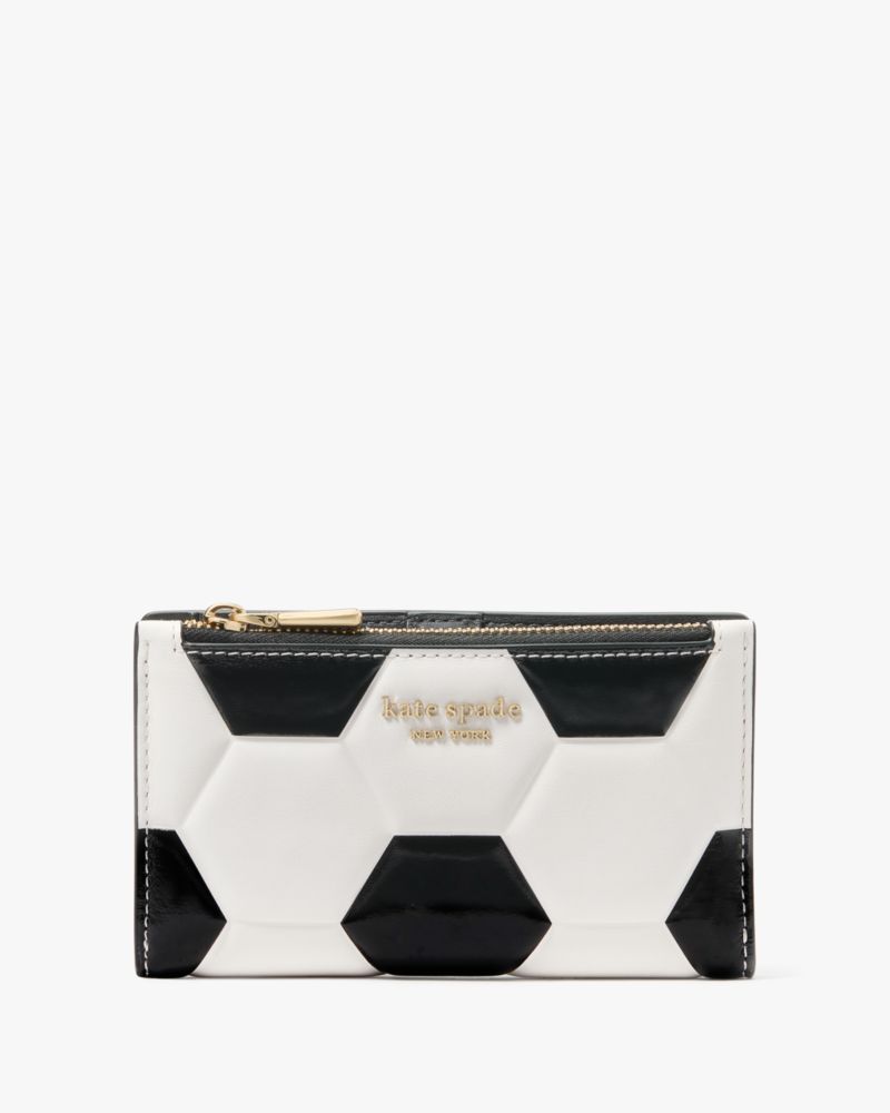 Kate Spade,Kickoff Small Slim Bifold Wallet,Black Multi