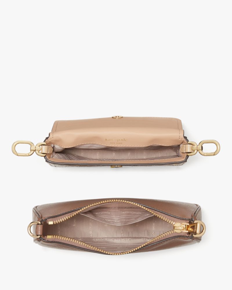 Kate Spade,Double Up Croc Embossed Crossbody,Crossbody,Logo,Metal,Casual,