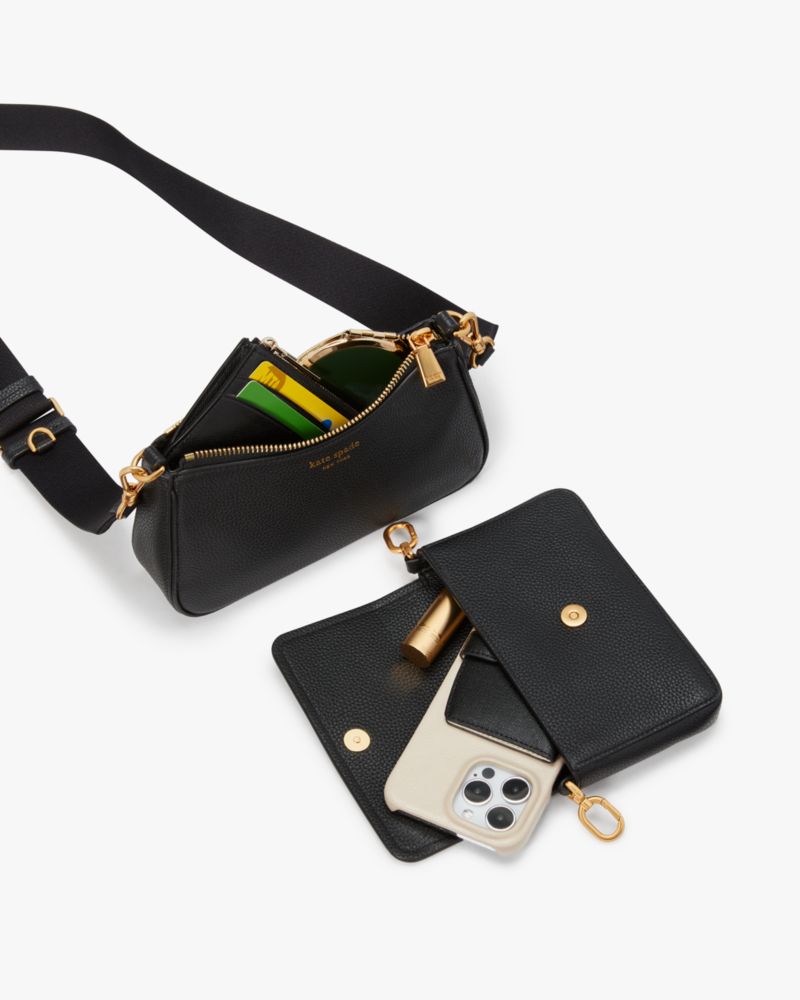 Kate Spade,Double Up Croc Embossed Crossbody,Crossbody,Logo,Metal,Casual,