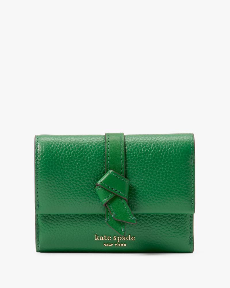 Kate Spade,Knott Small Compact Wallet,Watercress