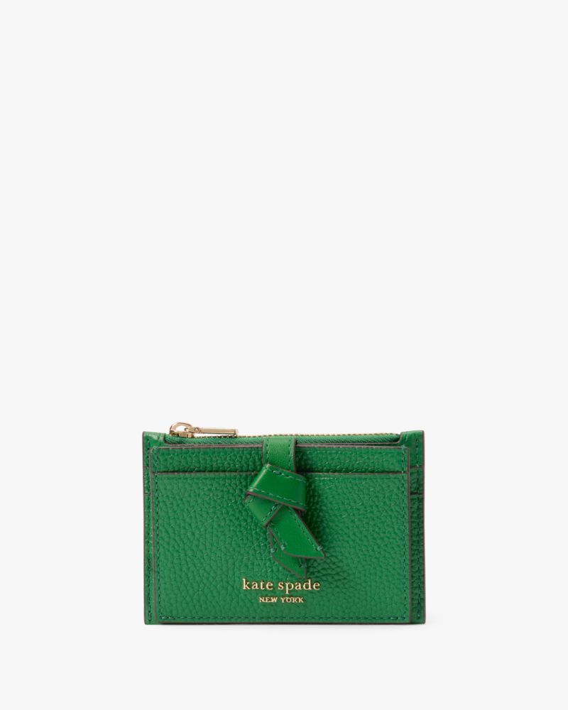 Kate Spade,Knott Zip Card Holder,Watercress