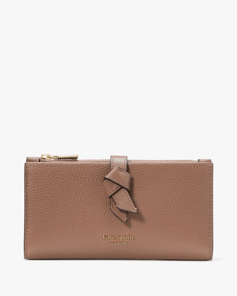 Kate Spade,Knott Zip Slim Wallet,Brown
