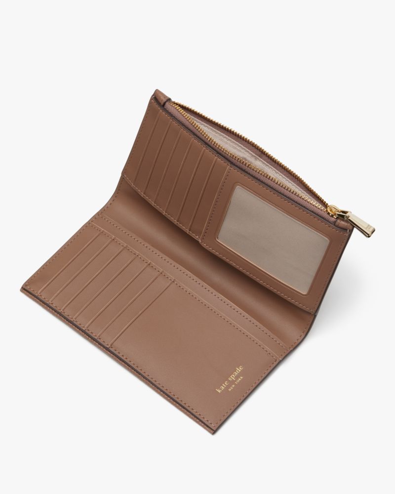 Kate Spade,Knott Zip Slim Wallet,Brown