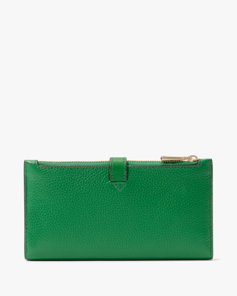 Kate Spade,Knott Zip Slim Wallet,Watercress