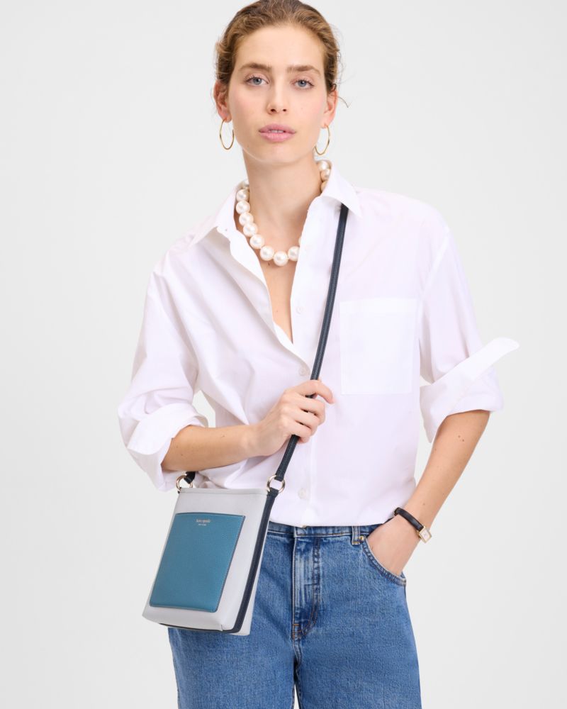 Kate Spade,AVA SWINGPACK ,Leather,Crossbody,Logo,Word Embellishment,Casual,Blue