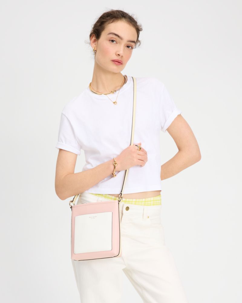Kate Spade,Ava Swingpack Crossbody,Leather,Crossbody,Color Block,Word Embellishment,Logo,Casual,