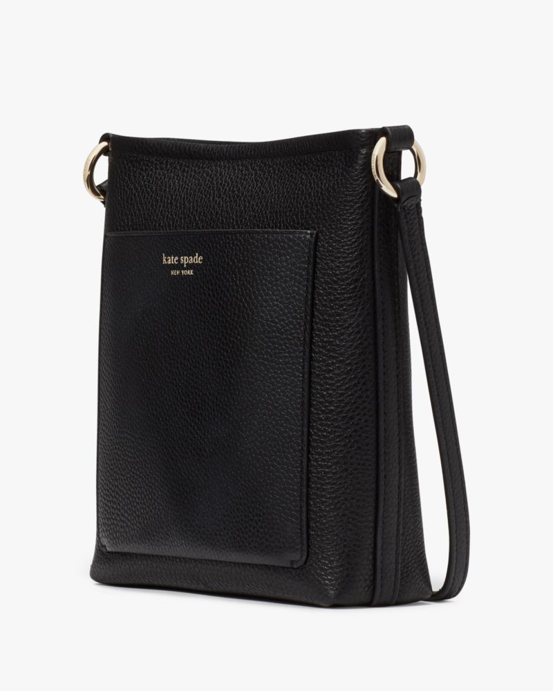 Kate Spade,Ava Small Swingpack,Leather,Crossbody,Logo,Word Embellishment,Adjustable,Casual,Black