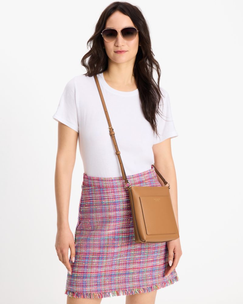 Kate Spade,Ava Small Swingpack,Leather,Crossbody,Word Embellishment,Logo,Adjustable,Casual,Brown