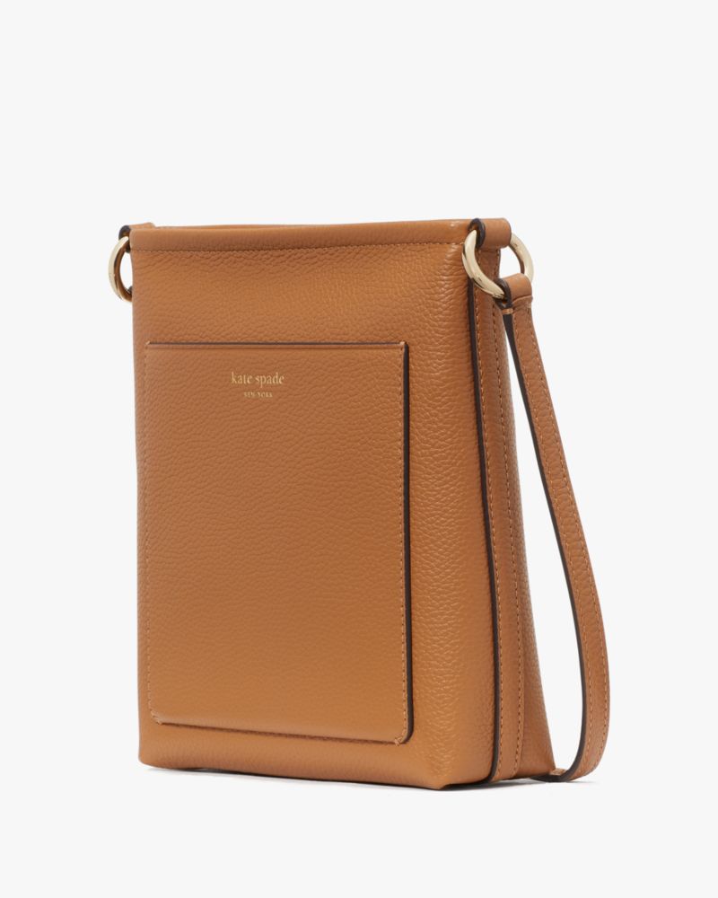 Kate Spade,Ava Small Swingpack,Leather,Crossbody,Logo,Word Embellishment,Adjustable,Casual,Brown
