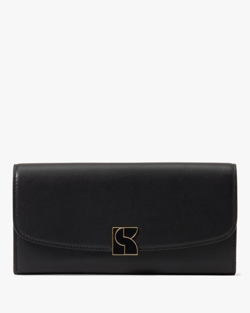 Kate Spade,Dakota Flap Continental Wallet,Black