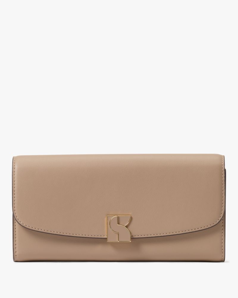 Kate Spade,Dakota Flap Continental Wallet,Timeless Taupe