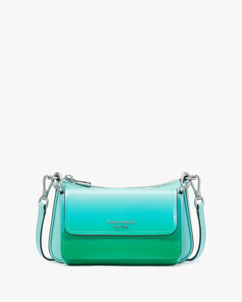 Kate Spade,Double Up Ombre Crossbody,Leather,Crossbody,Clutch,Metal,Logo,Day Party,Multi Color