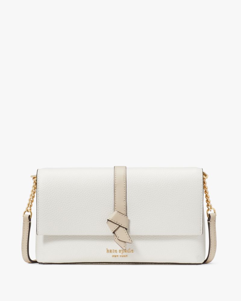 Kate Spade,Knott Colorblocked Flap Chain Crossbody,White