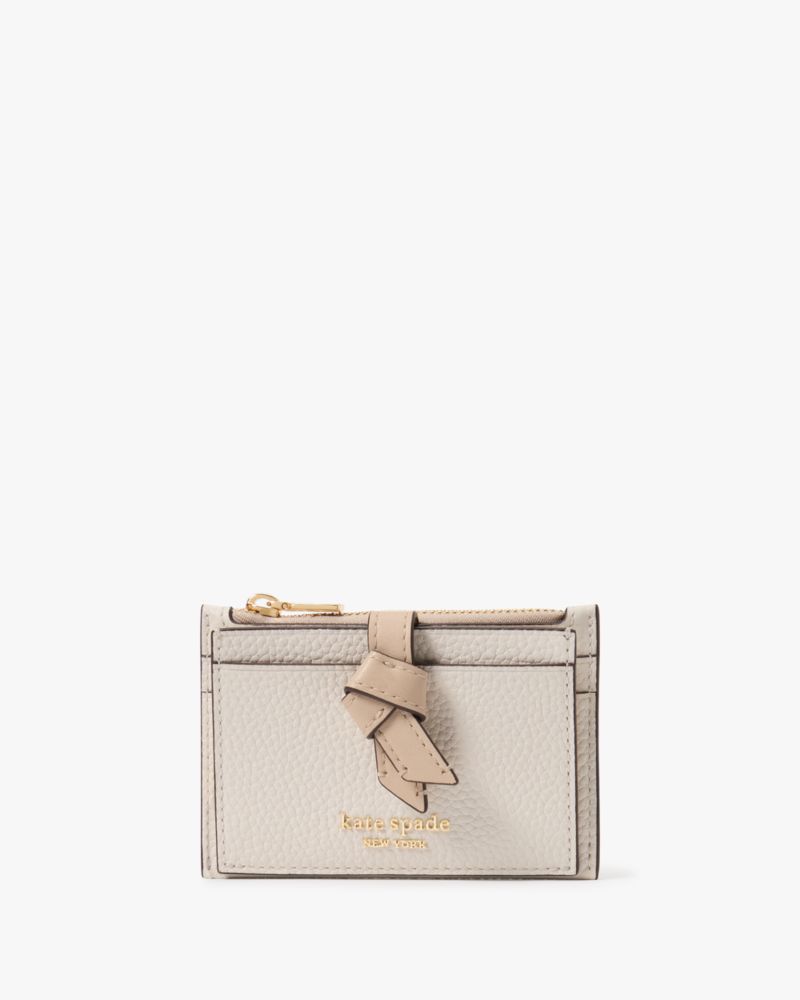 Kate Spade,Knott Colorblocked Zip Card Holder,Cream