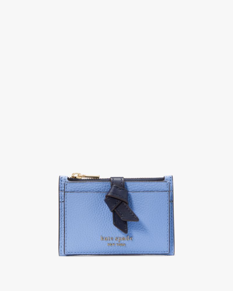 Kate Spade,Knott Colorblocked Zip Card Holder,Genie Blue Multi