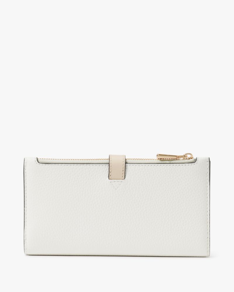 Kate Spade,Knott Colorblocked Zip Slim Wallet,Light Cream Multi